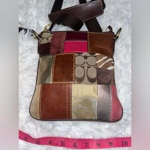 Coach Patchwork Crossbody Bag in Brown and Pink